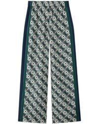 CASABLANCA - Check Monogram Silk Trousers - Lyst