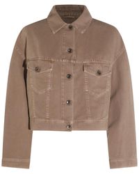 Brunello Cucinelli - Cropped Denim Jacket - Lyst