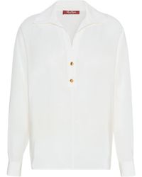 Max Mara - Studio Crepe De Chine Polo Top - Lyst