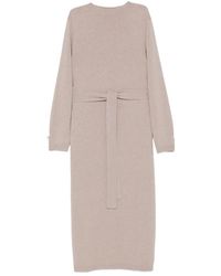 Fabiana Filippi - Long-Sleeved Midi Dress With Tie Detail - Lyst