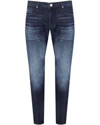Emporio Armani - Logo Plaque Slim-Fit Jeans - Lyst