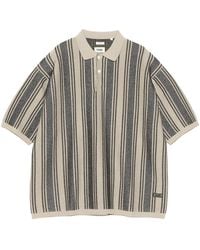 Nanamica - Stripe-Knit Polo Shirt - Lyst