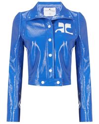 Courreges - Courrèges Vinyl Straight Hem Cropped Jacket - Lyst