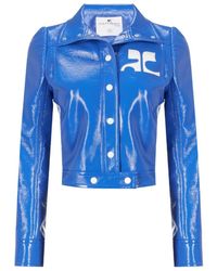 Courreges - Courrèges Vinyl Straight Hem Cropped Jacket - Lyst