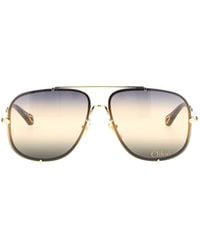 Chloé - Chloé Eyewear Aviator Frame Sunglasses - Lyst