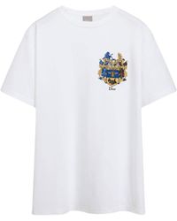 Dior - T-Shirt With Blason Embroidery, Relaxed Fit - Lyst