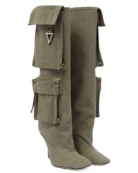 The Attico - Sienna Canvas Knee-High Boots - Lyst