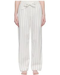 Tekla - Drawstring Striped Pajama Pants - Lyst