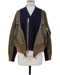 Sacai - Knitted-Panel Bomber Jacket - Lyst