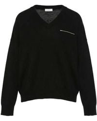 Peserico - V-Neck Long-Sleeve Sweater - Lyst