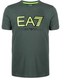 EA7 - Logo Printed Short Sleeved T-Shirt - Lyst