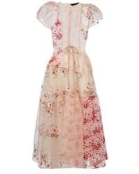 Simone Rocha - Patchwork Sheer Organza Midi Dress - Lyst