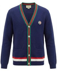 Gucci - Contrast Striped Knitted Cardigan - Lyst