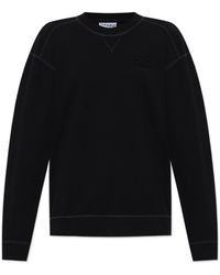 Ganni - Logo Embroidered Crewneck Sweatshirt - Lyst