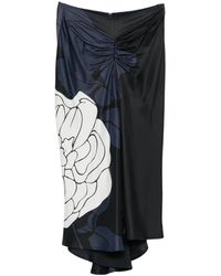 Victoria Beckham - Midi Skirt Flower Draped - Lyst
