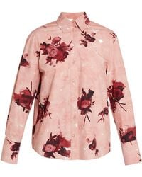 Erdem - Rose-Print Long-Sleeve Shirt - Lyst