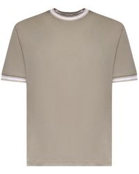 Eleventy - Contrast Trim Crew-Neck T-Shirt - Lyst