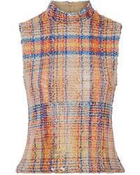 Brandon Maxwell - Sequined Mesh Turtleneck Top - Lyst