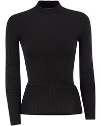 Brunello Cucinelli - Broad Rib High-Neck Knitwear - Lyst