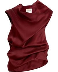 KHAITE - Luola Cowl Neck Asymmetric Hem Top - Lyst