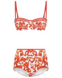 Dolce & Gabbana - Maiolica Printed Bikini Set - Lyst