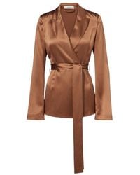 JOSEPH - Archer Double-Breasted Silk Satin Blazer - Lyst
