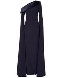 Safiyaa - Rinoa Caped Crépe Gown - Lyst