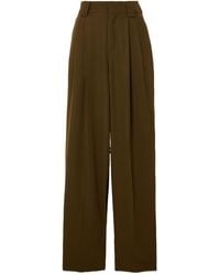 Petar Petrov - Wool Pleated Wide Leg Trousers - Lyst
