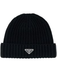 Prada - Ribbed Cuffed Hat - Lyst