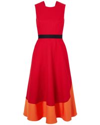 ROKSANDA - Mire Colorblocked Midi Dress - Lyst