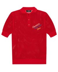 DSquared² - Summer Lovers Knitted Polo Shirt - Lyst