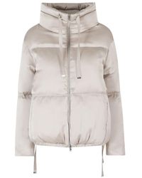 Herno - High-Neck Drawstring Zip-Up Jacket - Lyst