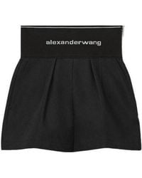 Alexander Wang - Logo Waistband High-Waist Shorts - Lyst