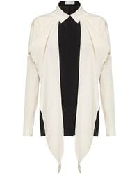 Victoria Beckham - Bow-Detailed Silk Crepe De Chine Blouse - Lyst