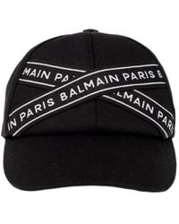 Balmain - Logo-Tape Baseball Cap - Lyst
