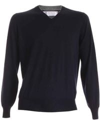 Brunello Cucinelli - Ribbed-Knit V-Neck Jumper - Lyst