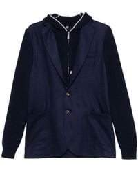 Eleventy - Ribbed Hooded Jacket - Lyst