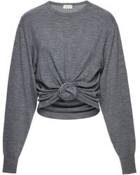 Magda Butrym - Knot Front Long Sleeve Knitted Top - Lyst