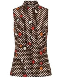 MM6 by Maison Margiela - Floral Scarf-Detailed Top - Lyst