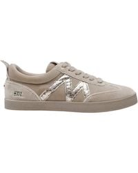 Steve Madden - Spliced Leather Panel Sneakers - Lyst