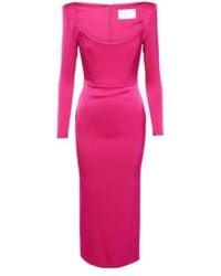 Alex Perry - Crêpe Satin Midi Dress - Lyst