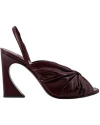 Fendi - Gathered Detail Slingback Sandals - Lyst