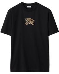 Burberry - Ekd Check Crewneck T-Shirt - Lyst