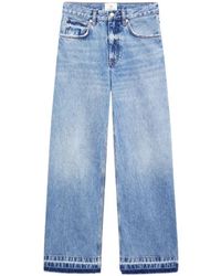 Anine Bing - Lewis Frayed Wide-Leg Jeans - Lyst