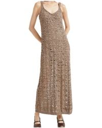 Brunello Cucinelli - Lace-Patterned Dress - Lyst