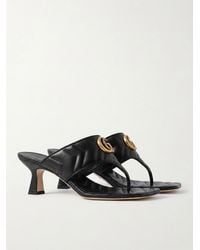 Gucci - Logo Plaque Quilted Thong Sandals - Lyst