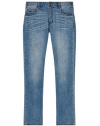 Emporio Armani - Faded-Wash Five-Pocket Jeans - Lyst