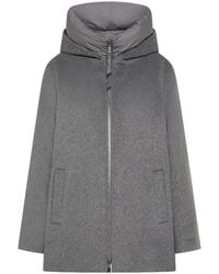 Seventy - Hooded Nylon-Trim Short Coat - Lyst