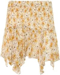 Isabel Marant - Isabel Marant Étoile Smocked Floral Mini Skirt - Lyst