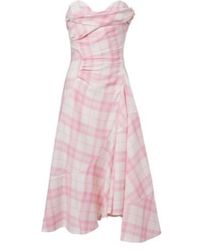 Vivienne Westwood - Spiral Checked Wool-Blend Bustier Dress - Lyst